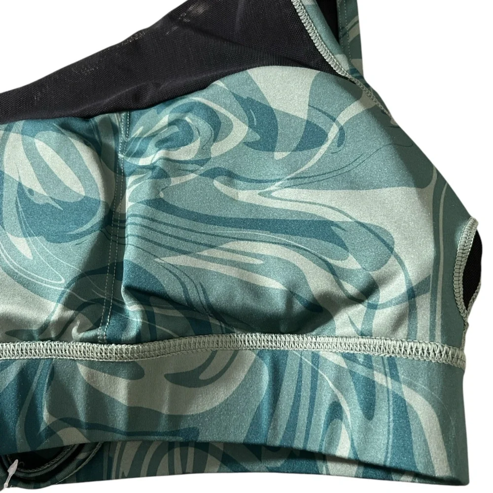 ASICS‎ kate strappy medium support sports bra bralette removable pads green XS